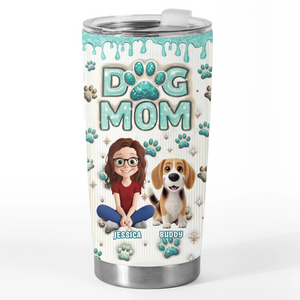 Custom 3D Inflated Effect Printed Tumbler - Personalized Birthday Gifts For Dog Lovers, Dog Dad And Mom - Dog Kisses Fix Everything
