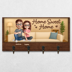 Porte-clés personnalisé pour la maison - Cadeaux d'anniversaire de mariage personnalisés pour mari et femme, lui et elle - Home Sweet Home