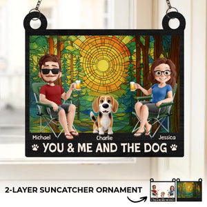 Custom Window Hanging Suncatcher Ornament - Personalized Anniversary Wedding Gifts For Husband And Wife, Dog Dad And Mom - Together With Our Pack