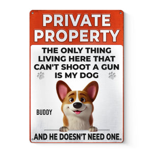 Plaque décorative personnalisée en métal - Cadeaux d'anniversaire personnalisés pour les amoureux des chiens, papas et mamans - Frappez à vos risques et périls