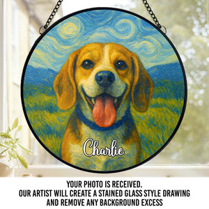 Attrape-soleil personnalisé à suspendre sur vitrail – Cadeaux de condoléances personnalisés pour animaux de compagnie, chiens et chats – La preuve vivante que l'art a un cœur qui bat