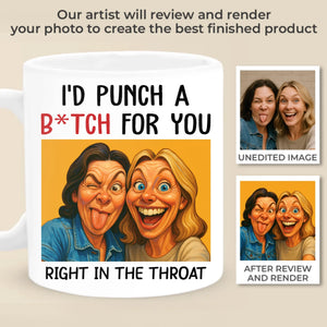 Mug humoristique personnalisé avec photo - Cadeau d'anniversaire pour femme - Je te ferais un câlin