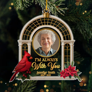 Custom Photo Acrylic Ornament - Personalized Christmas Memorial Sympathy Gifts For Loss Of Mom, Dad - Gone From Sight, Never From Heart