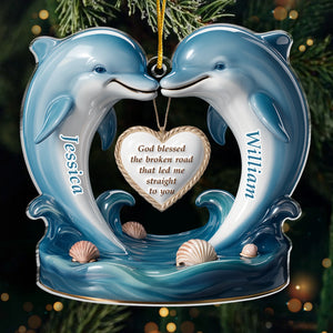Custom Acrylic Ornament - Personalized Anniversary Wedding Gifts For Husband And Wife, Him And Her - Love Led Me Straight To You