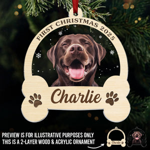 Custom Photo Wood & Acrylic Ornament - Personalized Christmas Birthday Gifts For Dog Cat Lovers, Dog Dad And Mom, Cat Owners - Santa’s Goodest Helper
