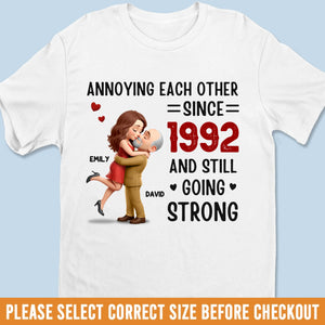 T-shirt unisexe personnalisé, t-shirt premium, sweat à capuche - Cadeaux d'anniversaire de mariage personnalisés pour mari et femme, lui et elle - T'aimer est mon chaos préféré