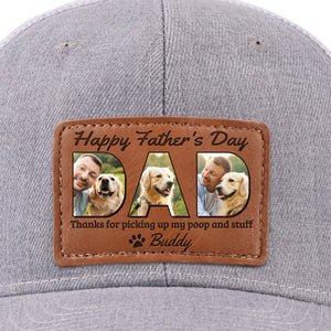 Photo personnalisée « Merci de m'avoir aimé à mon pire » - Chapeau en cuir personnalisé pour chien et chat - Fête des Pères, cadeau pour les propriétaires d'animaux et les amoureux des animaux