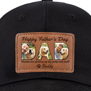 Photo personnalisée « Merci de m'avoir aimé à mon pire » - Chapeau en cuir personnalisé pour chien et chat - Fête des Pères, cadeau pour les propriétaires d'animaux et les amoureux des animaux