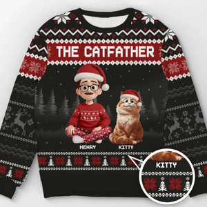 Custom Unisex Ugly Sweatshirt - Personalized Christmas Birthday Gifts For Cat Lovers, Cat Mom And Dad - Purrfectly Loved