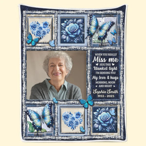 Custom Photo Blanket - Personalized Christmas Memorial Sympathy Gifts For Loss Of Mom, Dad - Love Lives Beyond The Years