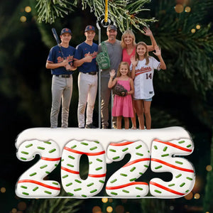 Custom Photo Acrylic Ornament - Personalized Christmas Birthday Baseball Gifts For Baseball Lovers, Sports Fans, Sports Lovers - Our Home Run Squad