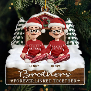 Custom Acrylic Ornament - Personalized Christmas Birthday Gifts For Brother, Sister - Warm Hearts Forever