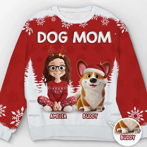 Custom Unisex Ugly Sweatshirt - Personalized Christmas Birthday Gifts For Dog Lovers, Dog Dad And Mom - Furry Love Looks Good On Me