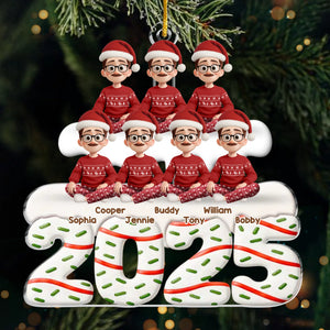 Custom Acrylic Ornament - Personalized Christmas Birthday Gifts For Family, Dog Cat Lovers - Holiday Hearts Family Smiles