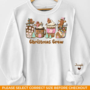 Oublions les cadeaux et passons directement aux biscuits ! Sweat-shirt unisexe personnalisé avec motif sur la manche pour toute la famille. Cadeau de Noël pour les membres de la famille.