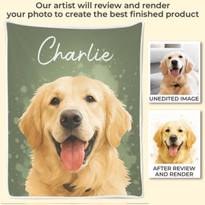 Custom Photo Blanket - Personalized Birthday Gifts For Dog Cat Lovers, Dog Dad And Mom, Cat Owners - Happiness On Four Paws