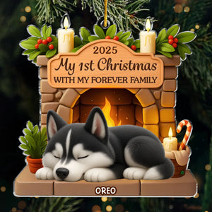 Custom First Christmas Acrylic Ornament - Personalized Christmas Birthday Gifts For Dog Lovers, Dog Dad And Mom - Loyal Hearts Wagging Tails