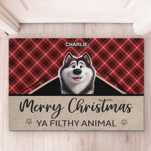 Custom Home Decor Decorative Mat - Personalized Christmas Birthday Gifts For Dog Cat Lovers, Dog Dad And Mom, Cat Owners - Furry And Festive Troublemakers