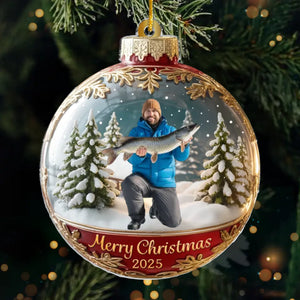 Custom Photo Acrylic Ornament - Personalized Christmas Birthday Fishing Gifts For Fisherman - Santa’s Favorite Fisherman