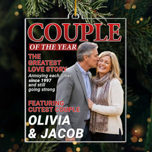 Custom Photo Magazine Acrylic Ornament - Personalized Anniversary Christmas Wedding Gifts For Husband And Wife, Him And Her - Still Choosing You Every Day