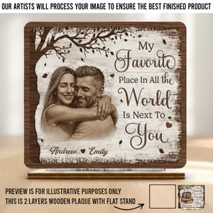 Custom Photo 2-Layered Wooden Plaque - Personalized Anniversary Wedding Gifts For Husband And Wife, Him And Her - Love Chosen Again Today