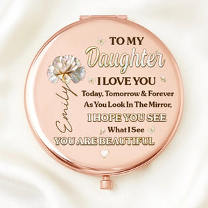 Custom Compact Mirror - Personalized Birthday Gifts For Daughter - My Forever Reason To Smile
