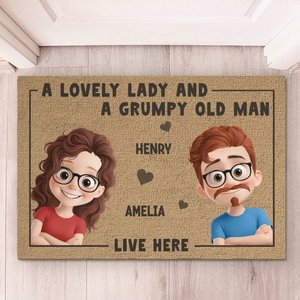 Custom Home Decor Decorative Mat - Personalized Anniversary Wedding Gifts For Husband And Wife, Him And Her - This Is Our Happy Place