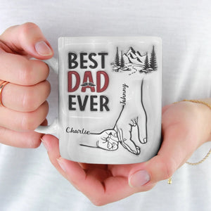 Meilleur papa du monde - Mug personnalisé avec effet gonflable en 3D - Cadeau pour la fête des pères, papa ou grand-père