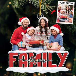 Une maison photo personnalisée est le havre de paix idéal pour les vacances - Ornement personnalisé pour la famille - Forme personnalisée en acrylique - Cadeau de Noël pour les membres de la famille