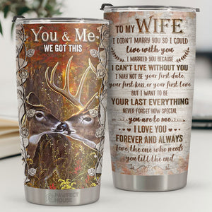 J'aimerais pouvoir remonter le temps pour t'aimer plus longtemps - Gobelet - À ma femme, cadeau pour femme, anniversaire, fiançailles, mariage, cadeau de mariage