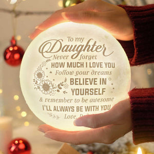 Je serai toujours avec toi - Lampe de lune - À ma fille, cadeau pour fille, cadeau de papa pour fille, cadeau d'anniversaire pour fille, cadeau de Noël