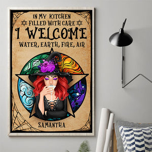 I Welcome Water, Earth, Fire And Air - Personalized Vertical Poster, Halloween Ideas..