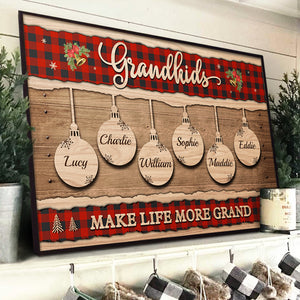 Life Is Better With Grandkids - Personalized Horizontal Poster.