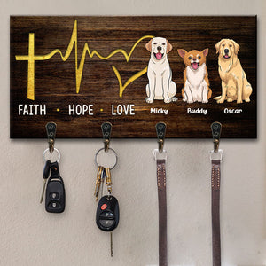 Porte-clés personnalisé Faith Hope Love - Cadeau pour les amoureux des animaux