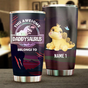 This Awesome Dad Belongs To - Gift for Dad - Personalized Tumbler.
