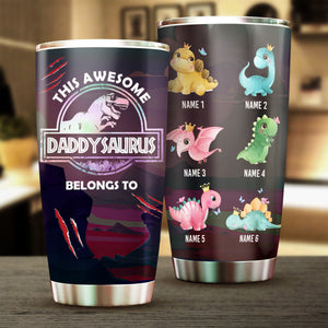 This Awesome Dad Belongs To - Gift for Dad - Personalized Tumbler.