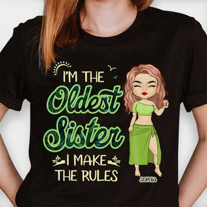 Sœur aînée, cadette et cadette - T-shirt unisexe personnalisé - Cadeau pour sœurs