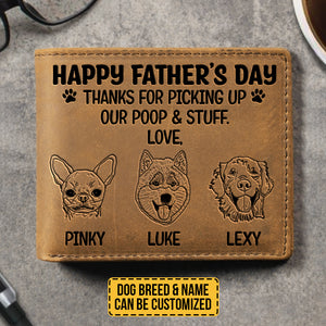 Cher papa chien, on t'aime ! - Portefeuille à deux volets personnalisé - Cadeau pour papa