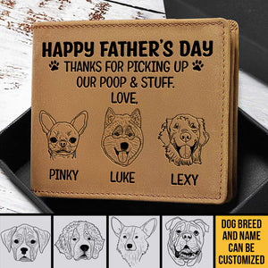 Cher papa chien, on t'aime ! - Portefeuille à deux volets personnalisé - Cadeau pour papa