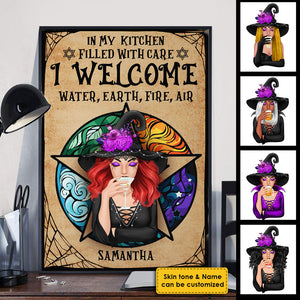 I Welcome Water, Earth, Fire And Air - Personalized Vertical Poster, Halloween Ideas..