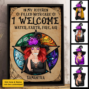 I Welcome Water, Earth, Fire And Air - Personalized Vertical Poster, Halloween Ideas..