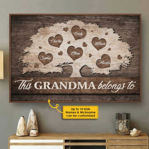 This Grandma Belongs To These Kids - Personalized Horizontal Poster.