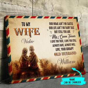 To My Wife - My Queen Forever - Personalized Canvas.