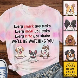 Nous vous surveillerons - Cadeau pour maman chien, T-shirt unisexe personnalisé imprimé sur toute la surface