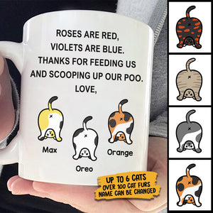 Thanks For Scooping Up Our Poo - Funny Personalized Cat Mug.