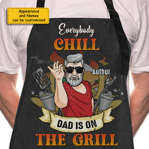 Papa est sur le gril - Tablier personnalisé - Cadeau pour papa