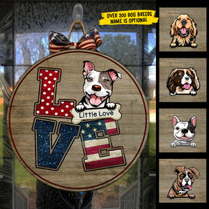 American Love - Funny Personalized Dog Door Sign.