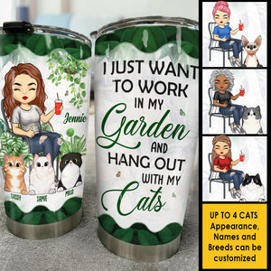 Passez du temps avec les chats - Gobelet personnalisé - Cadeau pour les amateurs de jardinage