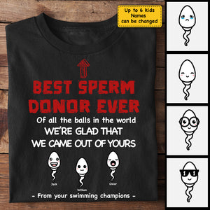 Papa, de la part de tes champions de natation - T-shirt unisexe personnalisé, sweat à capuche - Cadeau pour papa
