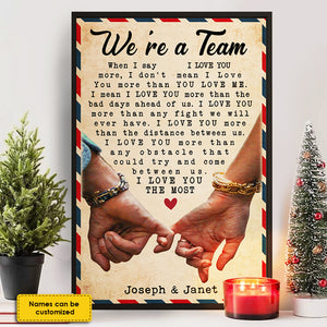 I Love You More Than The Distance Between Us - Gift For Couples, Personalized Vertical Poster.